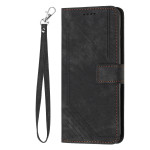 Leather Case Skin Frosted Striped Card Wallet Crossbody Rope