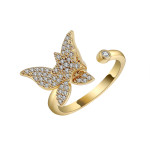 Golden Butterfly Spinning Ring Female