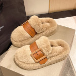 Women's Thick Bottom Plush Plush Slippers Outerwear