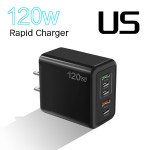 Mobile Phone Charger Multi-port Fast Charging Port European And American British Standard Charging Plug 120W Adapter