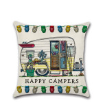 New Cartoon Camper RV Dining Car Series Linen Pillow Case