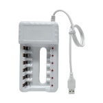 8-Slot Charger USB-Powered No. 5 And No. 7 Ni-MH Rechargeable Battery Charger