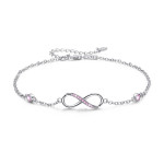 Sterling Silver Endless Love Symbol Anklet Charm Adjustable Chain Anklets For Women