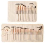 12 Creamy White Makeup Brush Set Fanshaped 24 Champagne Cosmetics Synthetic Hair