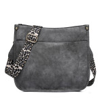 PU Leather Casual Shoulder Messenger Bag Leopard Print Shoulder Strap Tote Bag Large Capacity Minimalist Design