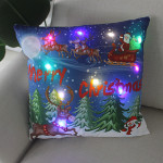 New Christmas Cushion Cover 45x45 Led Light Christmas Decorations For Home Santa Claus Printed Christmas Pillow Case