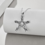 Sterling Silver Gothic Punk Witch Pentagram PSupernatural Merchandise endant Jewellery 