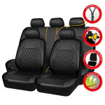 Car Seat Cover Single Line Diamond Quilted Embroidered Leather Pu Leather Artificial PVC Leather