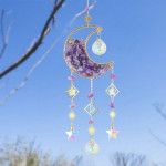 Moon Metal Crystal Reflective Jewelry Car Accessories