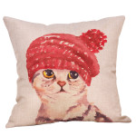 Cartoon Hand-painted Cat And Rabbit Digital Printing Pillow Cover