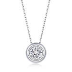 Karat Moissanite Necklace S925 Sterling Silver Pendant