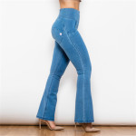 Flared Pants Women's Hip Lift Light Blue High Waist Jeans