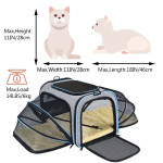 Pet Travel Bag Safe Airline Approved Expandable Foldable Soft-Sided Dog Carrier 3 Doors 2 Reflective Tapes