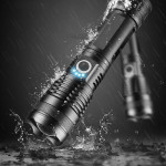 Aluminum Alloy Strong Light Power Display Telescopic Flashlight