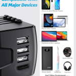 Universal Travel Adapter Worldwide Multi Plug UK EU AU US USB TypeC Fast Charger