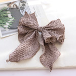 Solid Color Fabric Crumpled Bow Hair Accessory