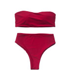 Solid color back swimsuit without straps