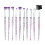 Transparent Starry Sky Plastic Handle Makeup Brush Set