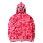 New Shark Head 3D Digital Printing Zipper Casual Hooded Coat