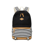 Women's Casual Striped Canvas Printed Backpack