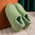 Men's And Women's Fashion Simple Plush Thermal Slippers