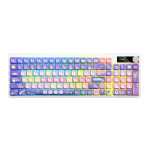 Mechanical Keyboard Black Iron Cow Full Key No Punching Three-mode RGB Backlight Five-side Sublimation