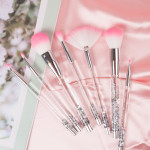 New 7-piece Transparent Crystal Handle Cosmetic Brush Set