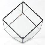 Oblique Square Small Glass Greenhouse Transparent Plant Flowerpot