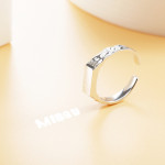 Men's And Women's Fashion All-matching Geometry Rectangle Couple Rings