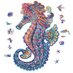 Irregular Three-dimensional Seahorse Shaped Animal Wooden Puzzle