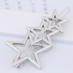 Europe and America simple hollow five-pointed star moon geometry hairpin metal frog clip side clip