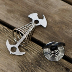 Outdoor camping fish bone ground nail spring hook