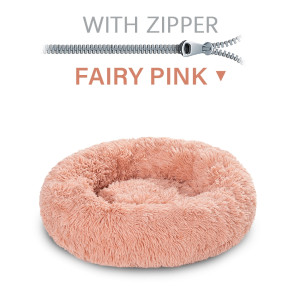 Fluffy Donut Dog Bed Warm Soft Long Plush Pet Cushion Dog House Cat Bed Washable Pet Sofa Mat Calming Samll Large Dog Beds