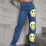 Women's High Waist Denim Trousers