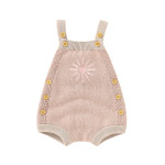 Autumn New Baby Embroidered Strap Knitted Jumpsuit