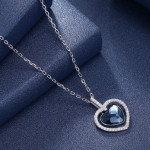 Crystal Necklace Female S925 Sterling Silver Diamond Heart