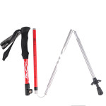 Outdoor folding trekking pole aluminum alloy 5-section outer lock and portable