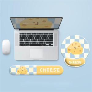 Mouse Pad Wrist Strap Cartoon Cheese Notebook Office