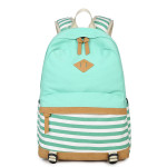 Women's Casual Striped Canvas Printed Backpack