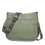 PU Leather Casual Shoulder Messenger Bag Leopard Print Shoulder Strap Tote Bag Large Capacity Minimalist Design