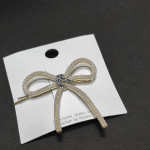 Pearl And Diamond Bow Hair Clip