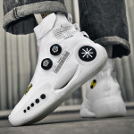 Men's And Women's Autumn High-top Sneakers With Rotating Buttons