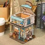 Mini Street View Building Cape Cafe Wooden Assembly Storage House