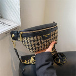 Popular New Autumn And Winter Houndstooth Hand Holding Saddle Bag Casual Shoulder Messenger Bag