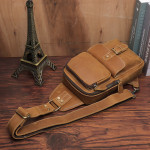 Men's Crazy Horseskin Handmade One-shoulder Messenger Bag