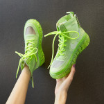 Double zipper high-top mesh breathable jelly shoes