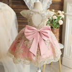 Girls 1 Year Birthday Dress Lace Wedding Flower Costume