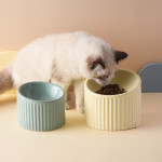 Ceramic Cat Bowl High Foot Protection Cervical Spine Dog Food Basin