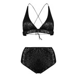 Light luxury sequin split bikini swimsuit