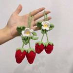 Car Lily Of The Valley Hook Knitting Wool Handmade Strawberry Weaving Pendant